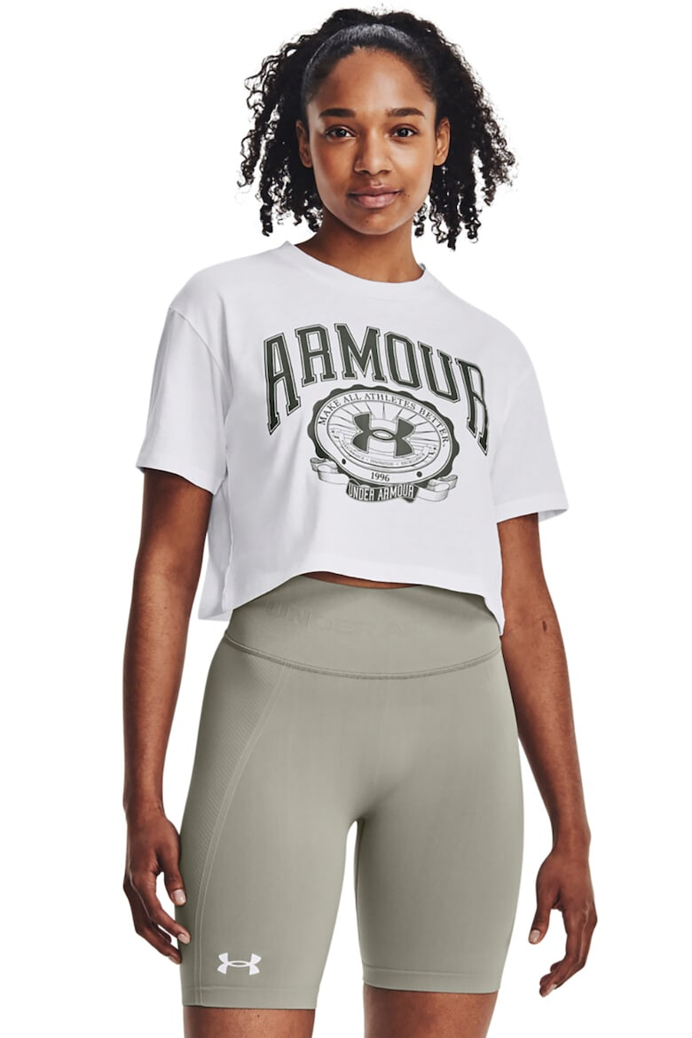 Under Armour Top crop cu logo pentru antrenament Collegiate - Pled.ro