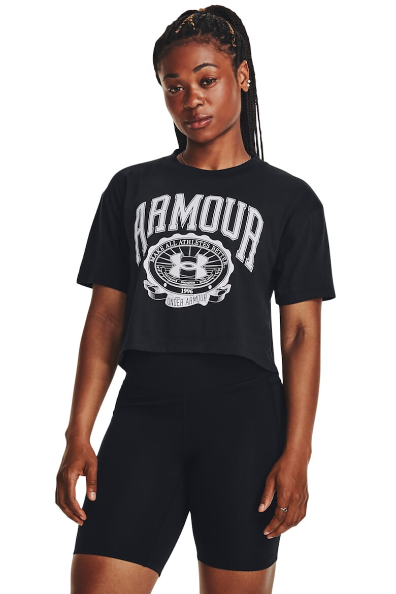 Under Armour Top crop cu logo pentru antrenament Collegiate - Pled.ro