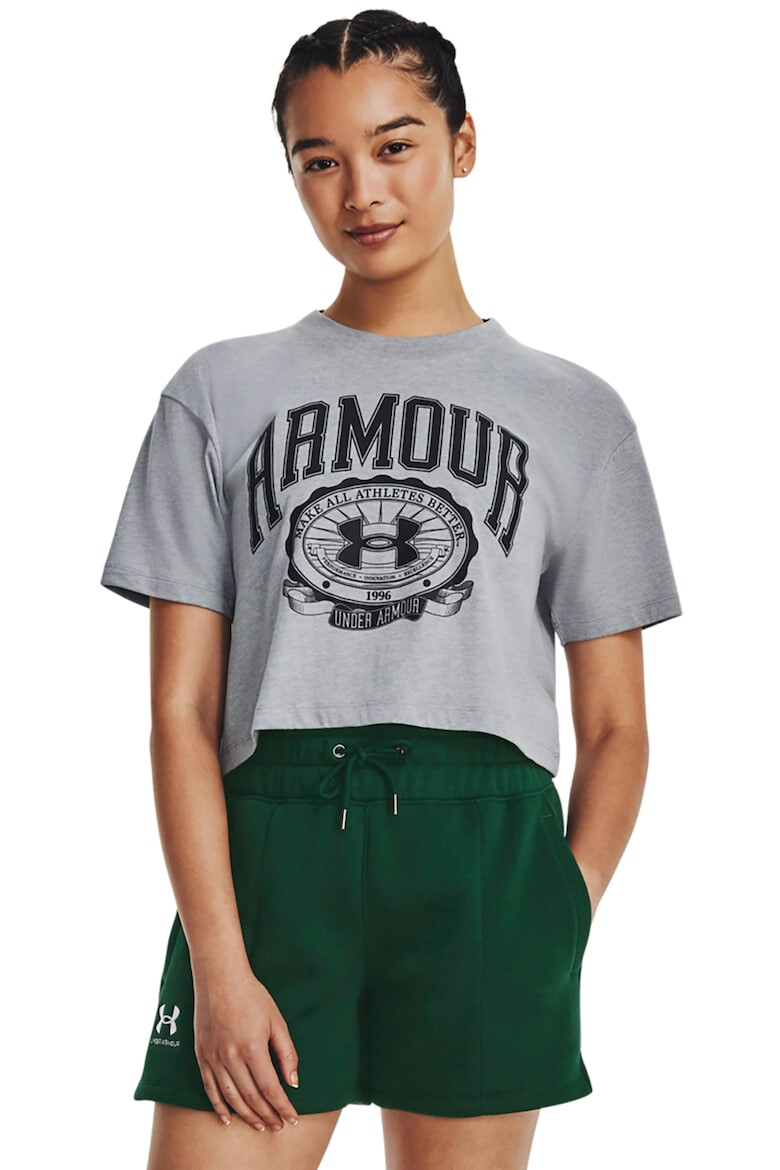 Under Armour Top crop cu logo pentru antrenament Collegiate - Pled.ro