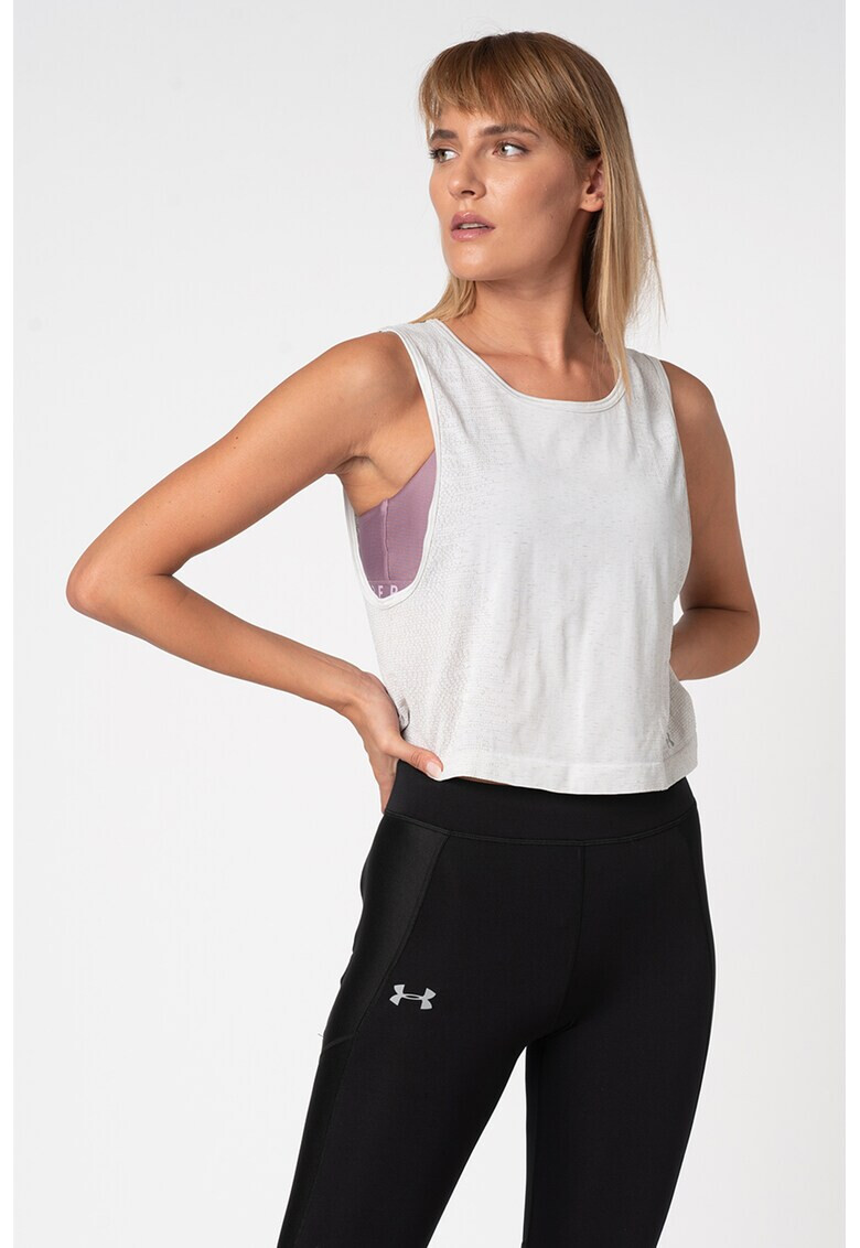 Under Armour Top crop lejer fara cusaturi pentru antrenament - Pled.ro