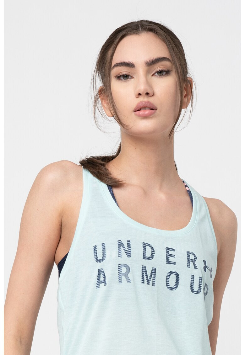 Under Armour Top cu imprimeu logo pentru fitness Threadborne - Pled.ro