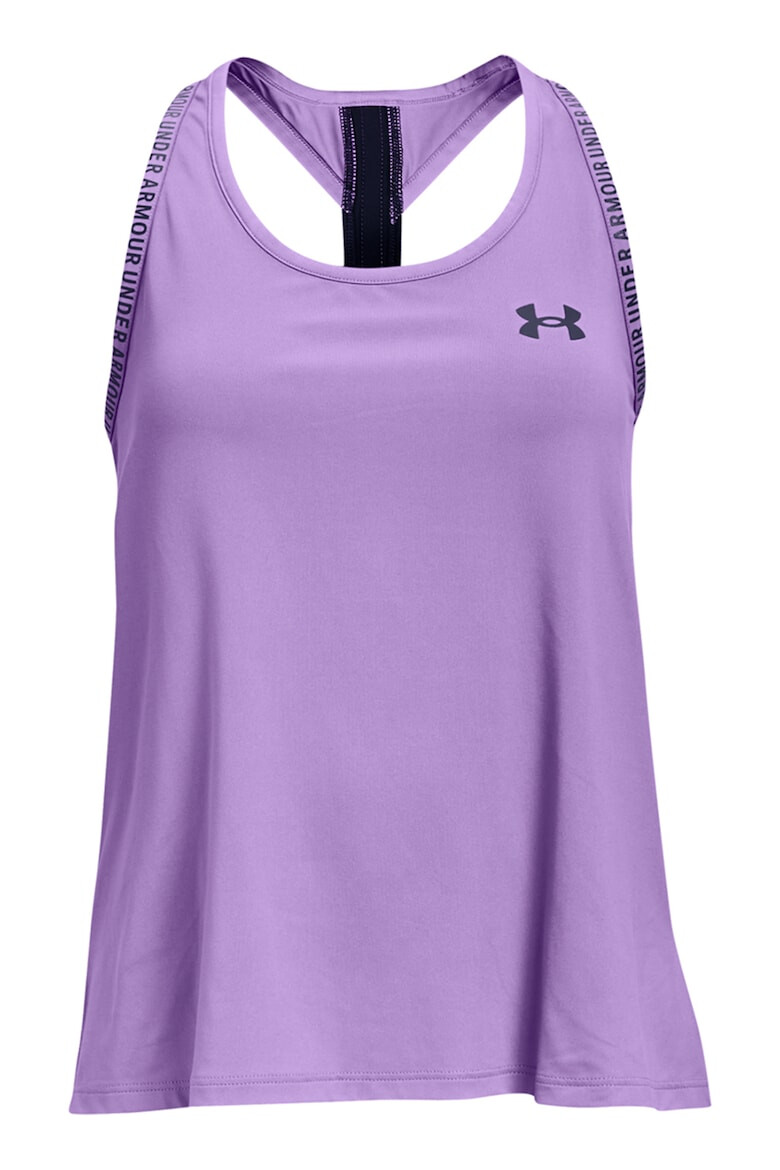 Under Armour Top cu logo si spate decupat pentru fitness Knokout - Pled.ro