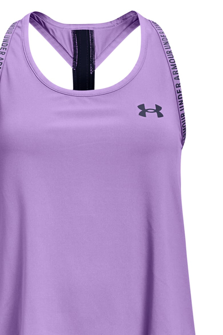 Under Armour Top cu logo si spate decupat pentru fitness Knokout - Pled.ro