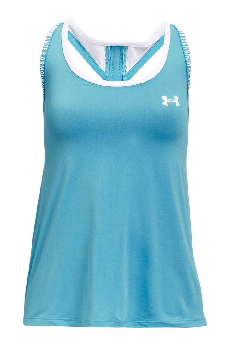 Under Armour Top cu logo si spate decupat pentru fitness Knokout - Pled.ro