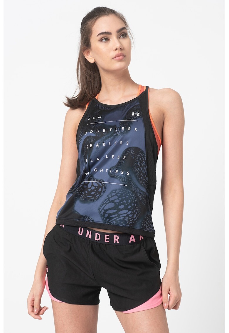 Under Armour Top usor cu spate decupat pentru fitness Qualifier Iso-Chill - Pled.ro