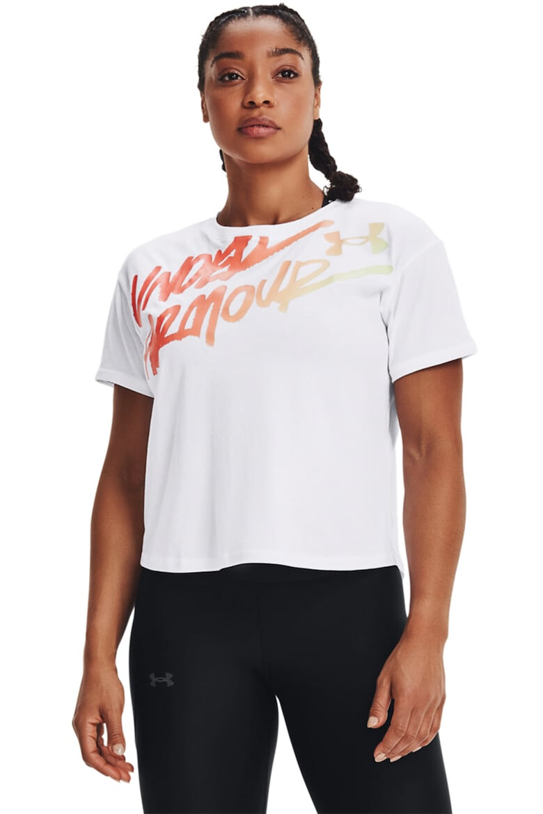 Under Armour Tricou cu decolteu la baza gatului si imprimeu logo pentru fitness Chrono - Pled.ro