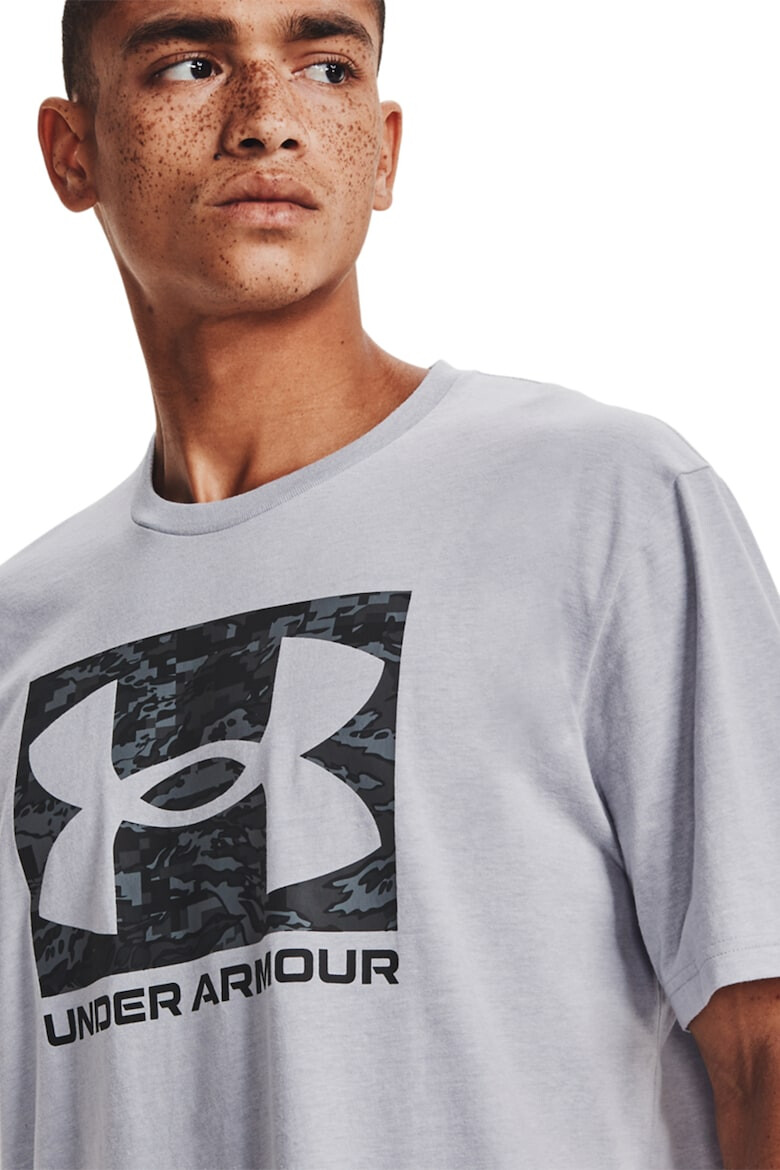 Under Armour Tricou cu imprimeu logo pentru fitness ABC Camo - Pled.ro