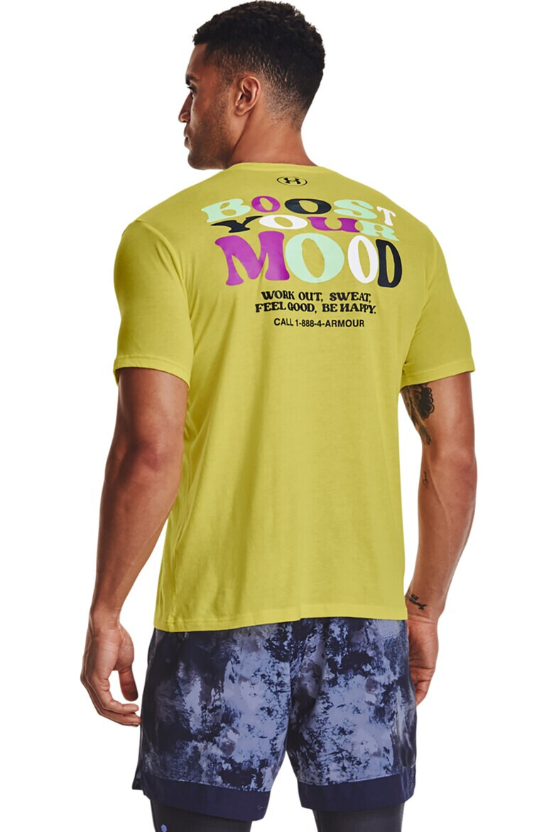 Under Armour Tricou cu imprimeu text pentru antrenament Front of Class Mood - Pled.ro