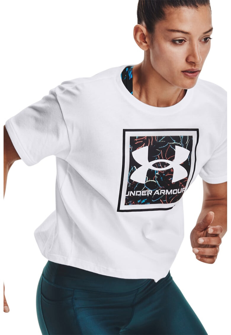 Under Armour Tricou cu logo pentru fitness Live Glow - Pled.ro