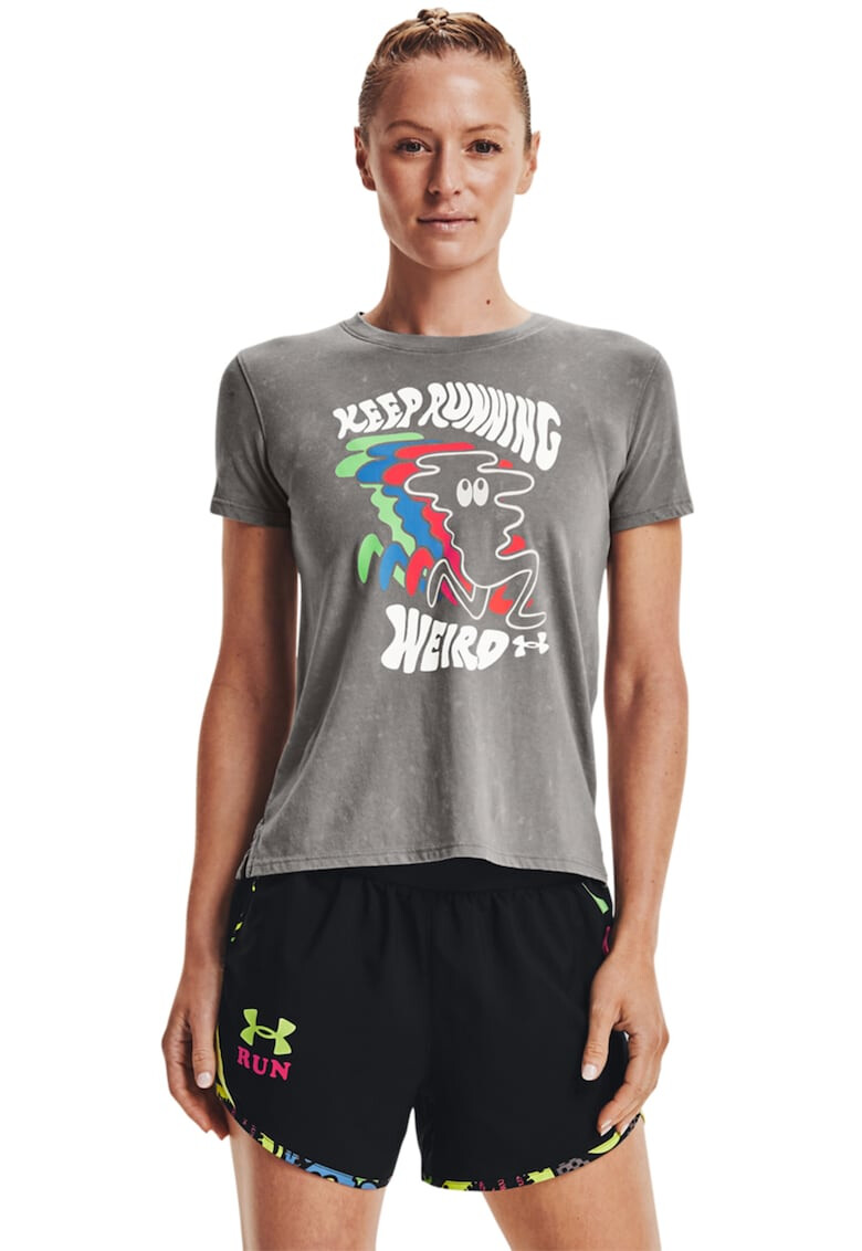 Under Armour Tricou cu model grafic pentru alergare Keep Run Weird - Pled.ro