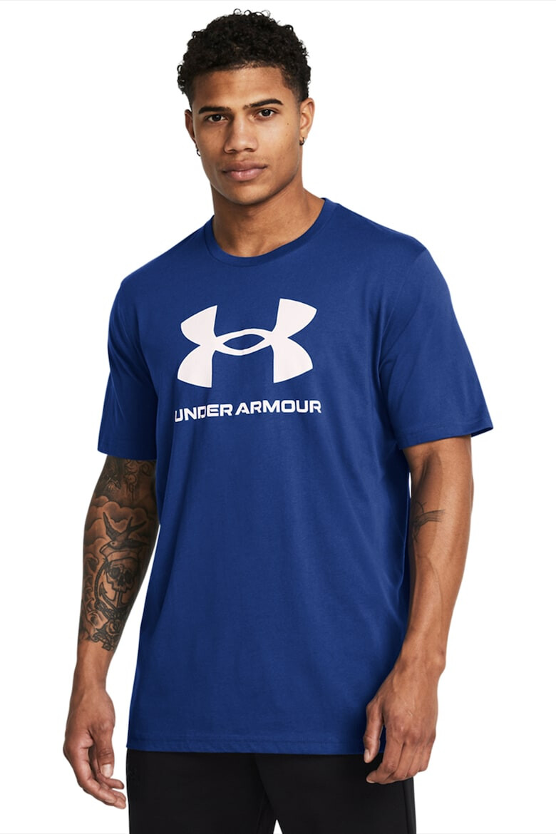 Under Armour Tricou din amestec de bumbac cu imprimeu logo pentru fitness - Pled.ro