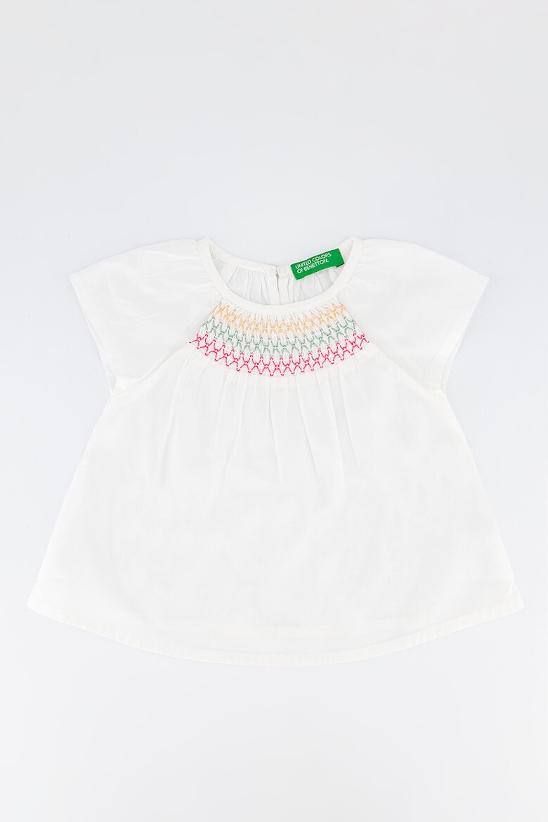 United Colors of Benetton Bluza cu maneci scurte si detalii brodate - Pled.ro