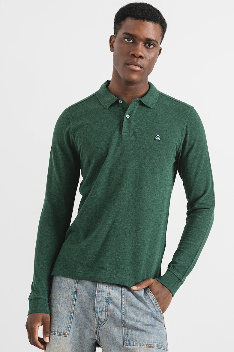 United Colors of Benetton Bluza polo de bumbac - Pled.ro