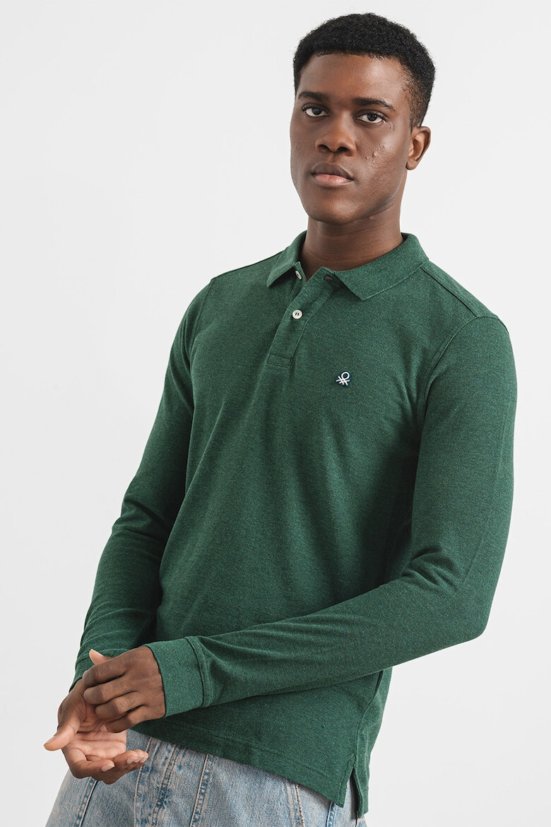 United Colors of Benetton Bluza polo de bumbac - Pled.ro