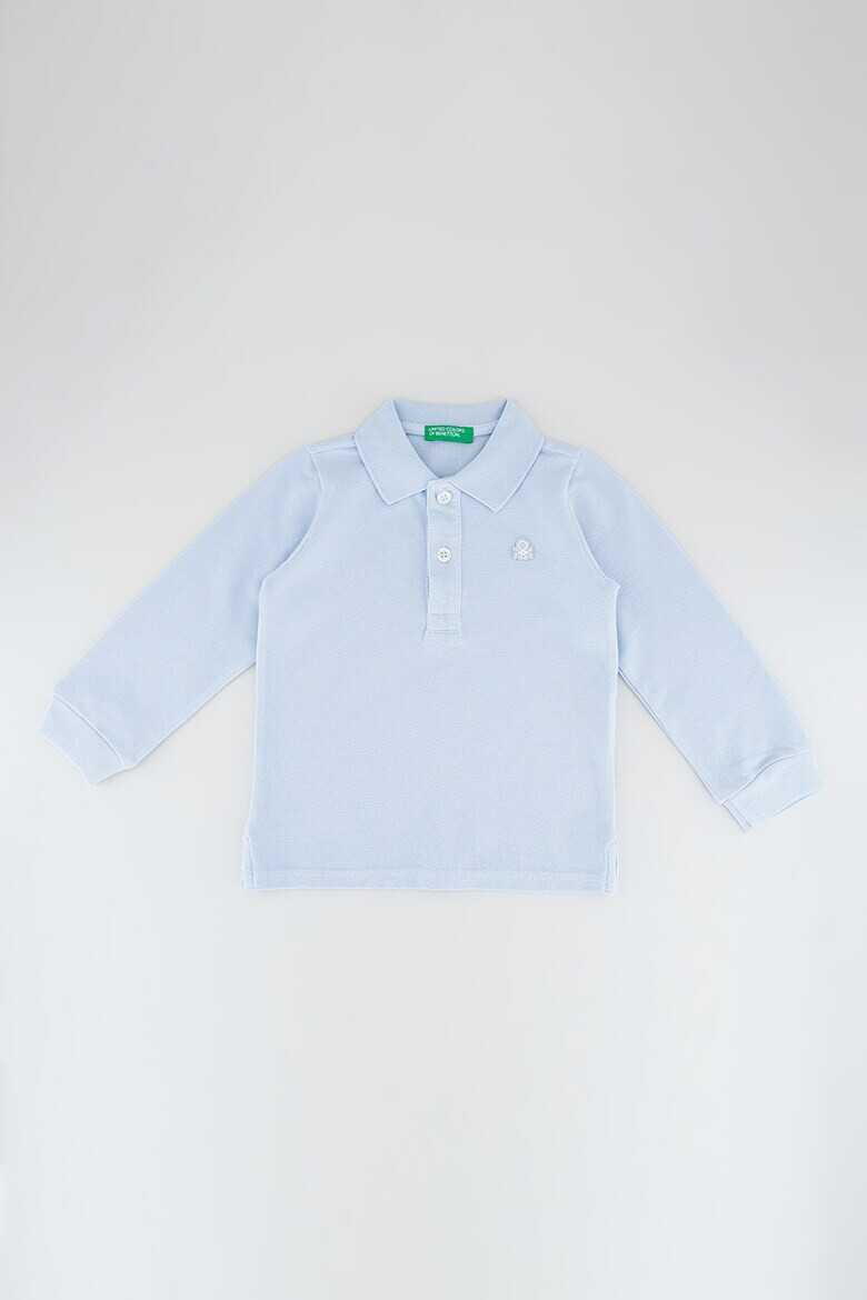 United Colors of Benetton Bluza polo din pique de bumbac organic - Pled.ro