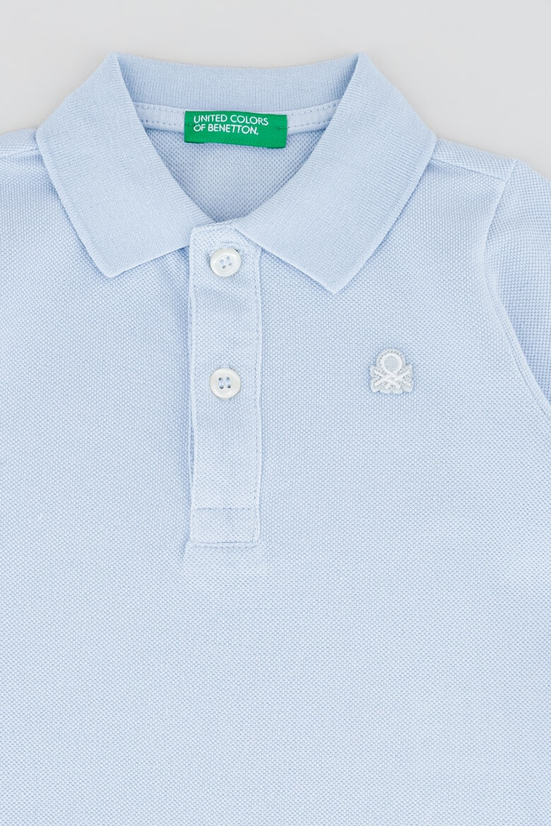 United Colors of Benetton Bluza polo din pique de bumbac organic - Pled.ro