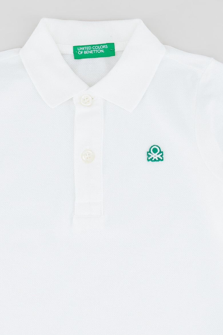 United Colors of Benetton Bluza polo din pique de bumbac organic - Pled.ro