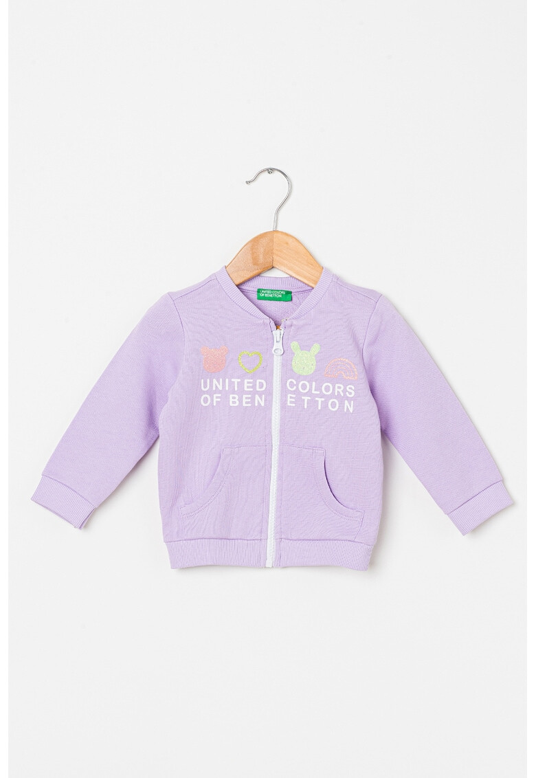 United Colors of Benetton Bluza sport cu fermoar si buzunare laterale - Pled.ro