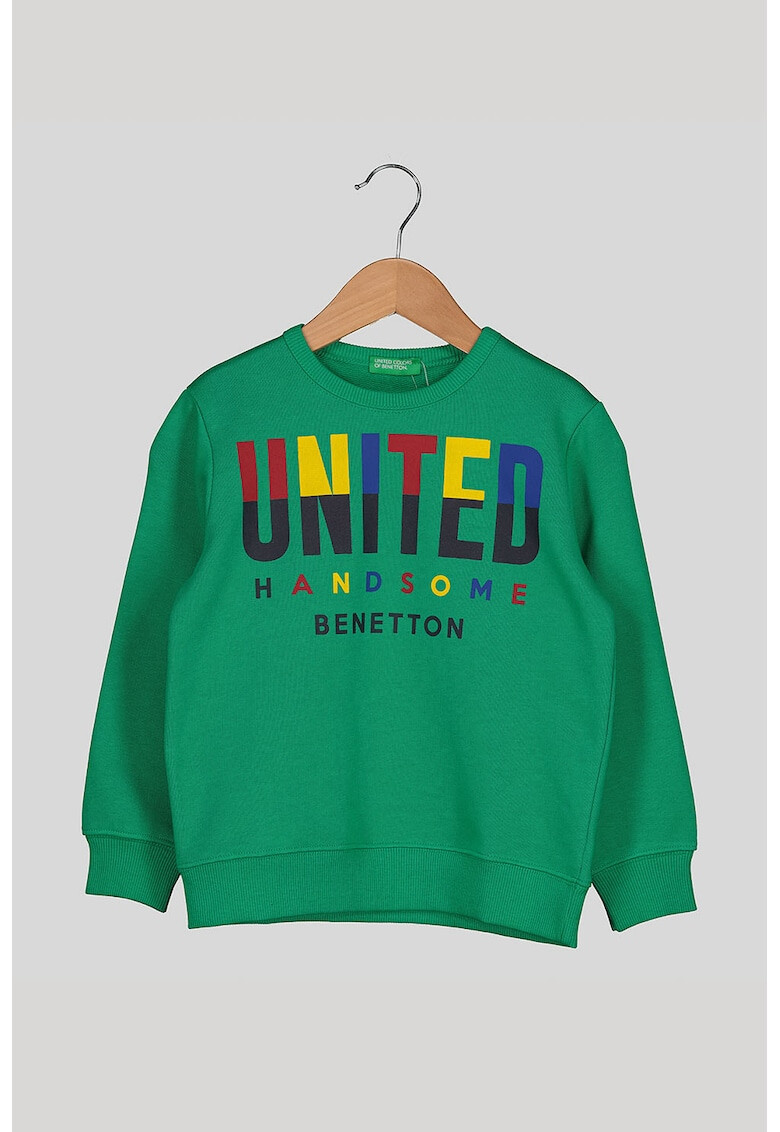 United Colors of Benetton Bluza sport de bumbac cu imprimeu - Pled.ro