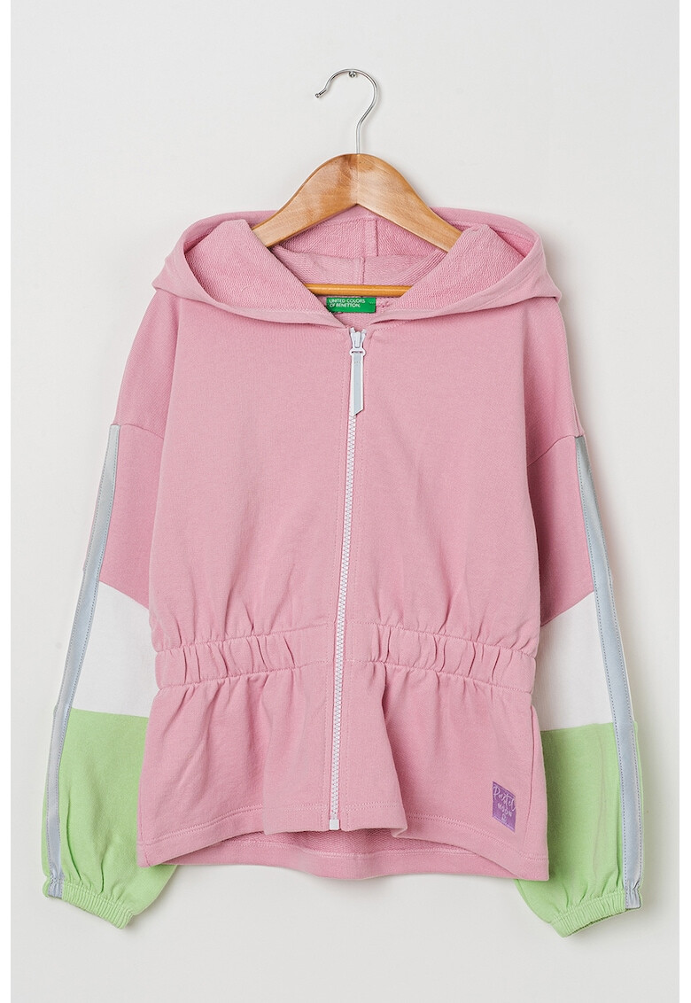 United Colors of Benetton Hanorac cu fermoar si model colorblock - Pled.ro