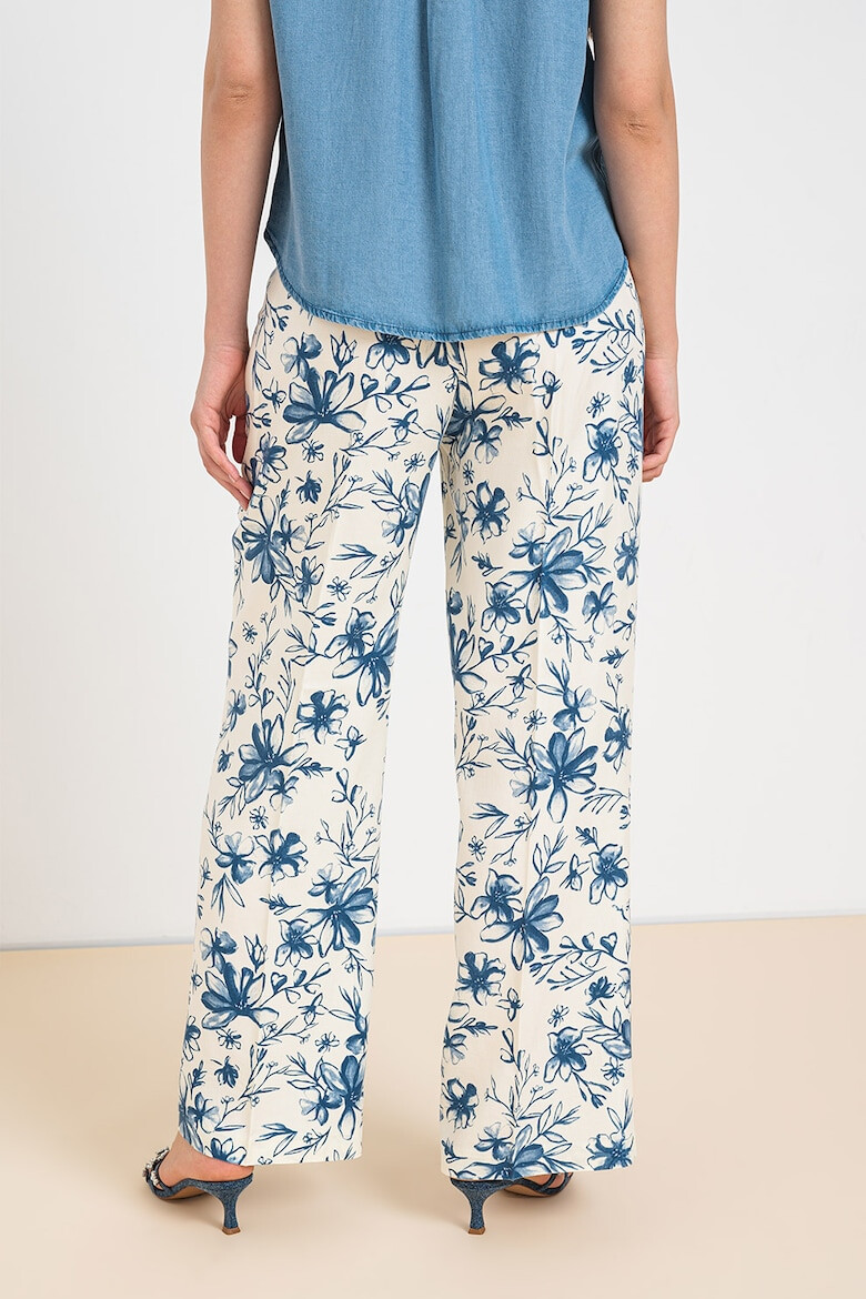 United Colors of Benetton Pantaloni cu model floral si talie inalta - Pled.ro