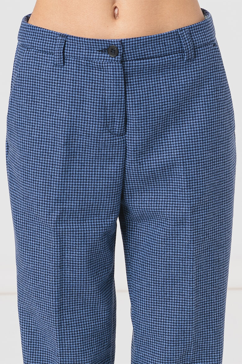 United Colors of Benetton Pantaloni din amestec de lana cu imprimeu houndstooth - Pled.ro