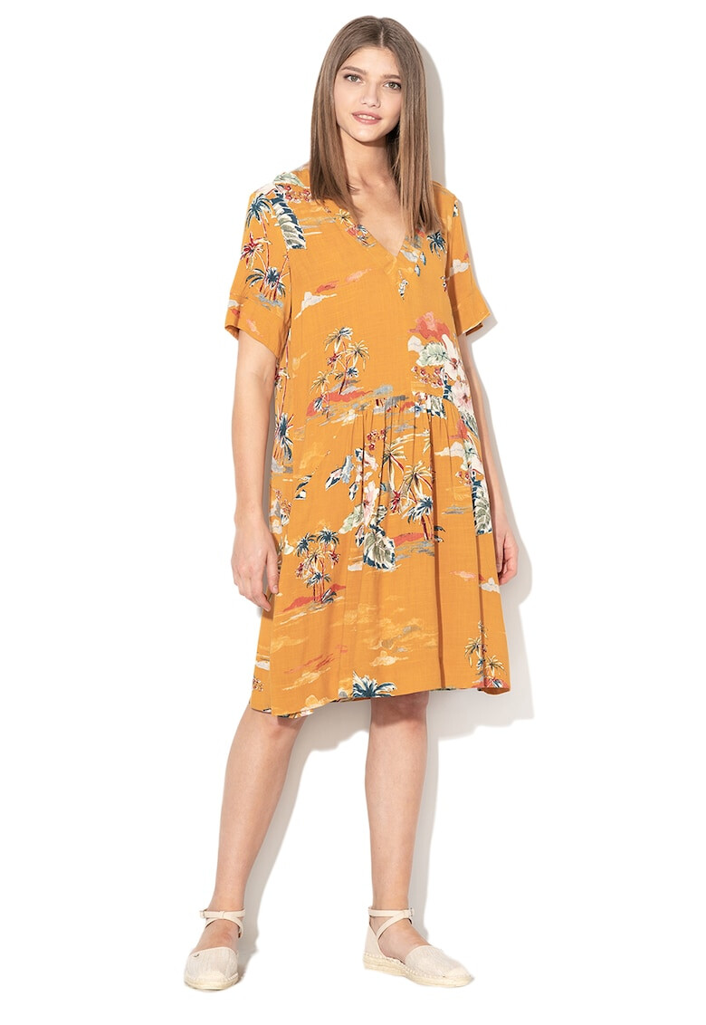 United Colors of Benetton Rochie cu croiala in A si imprimeu floral - Pled.ro