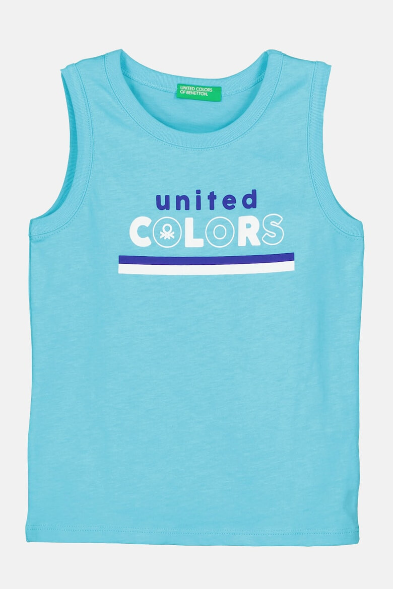 United Colors of Benetton Top de bumbac cu imprimeu pe piept - Pled.ro