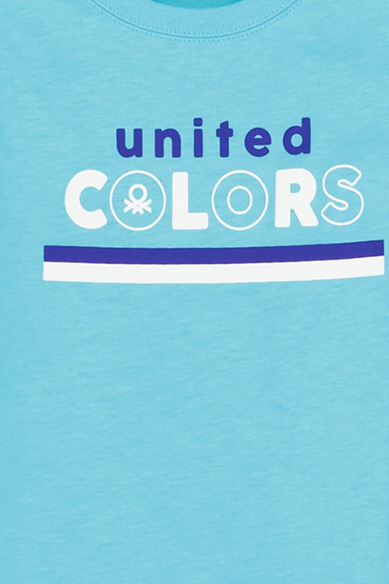 United Colors of Benetton Top de bumbac cu imprimeu pe piept - Pled.ro