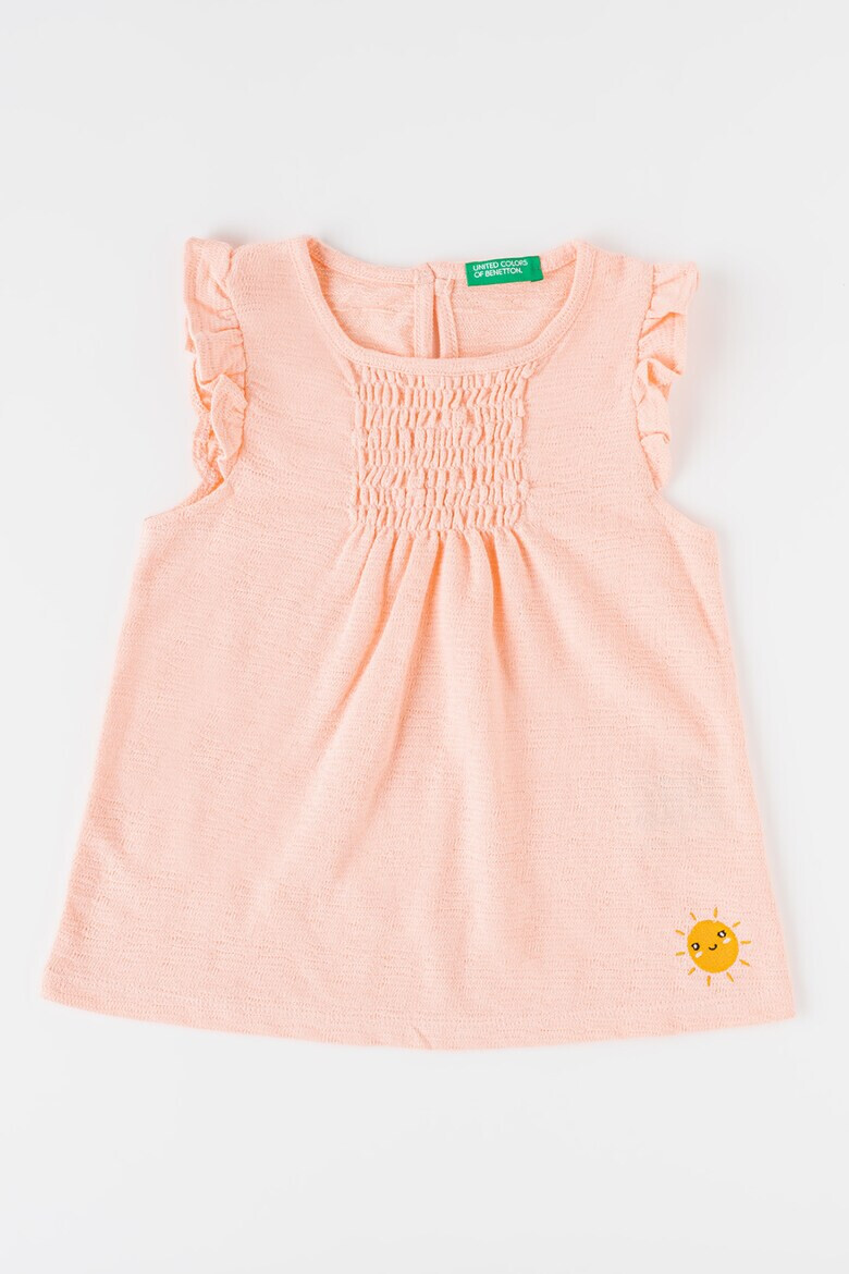 United Colors of Benetton Top de bumbac organic cu volane - Pled.ro