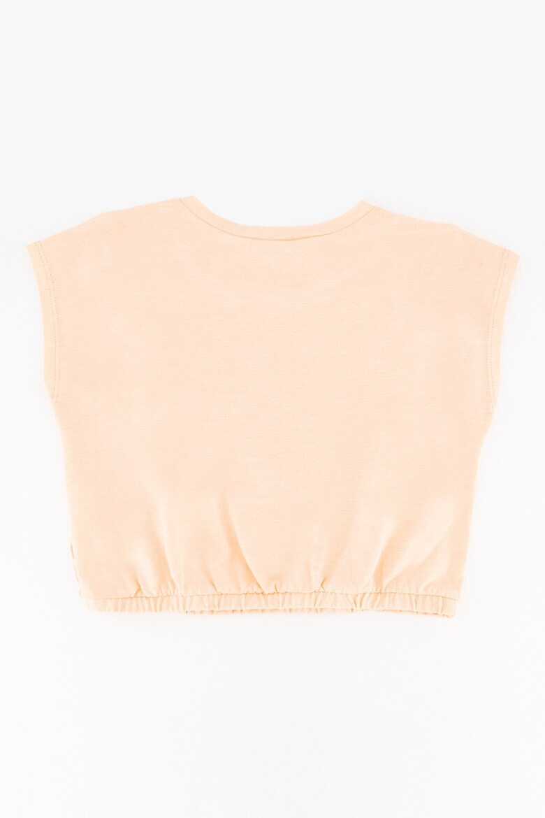 United Colors of Benetton Tricou crop de bumbac organic cu banda elastica in talie - Pled.ro