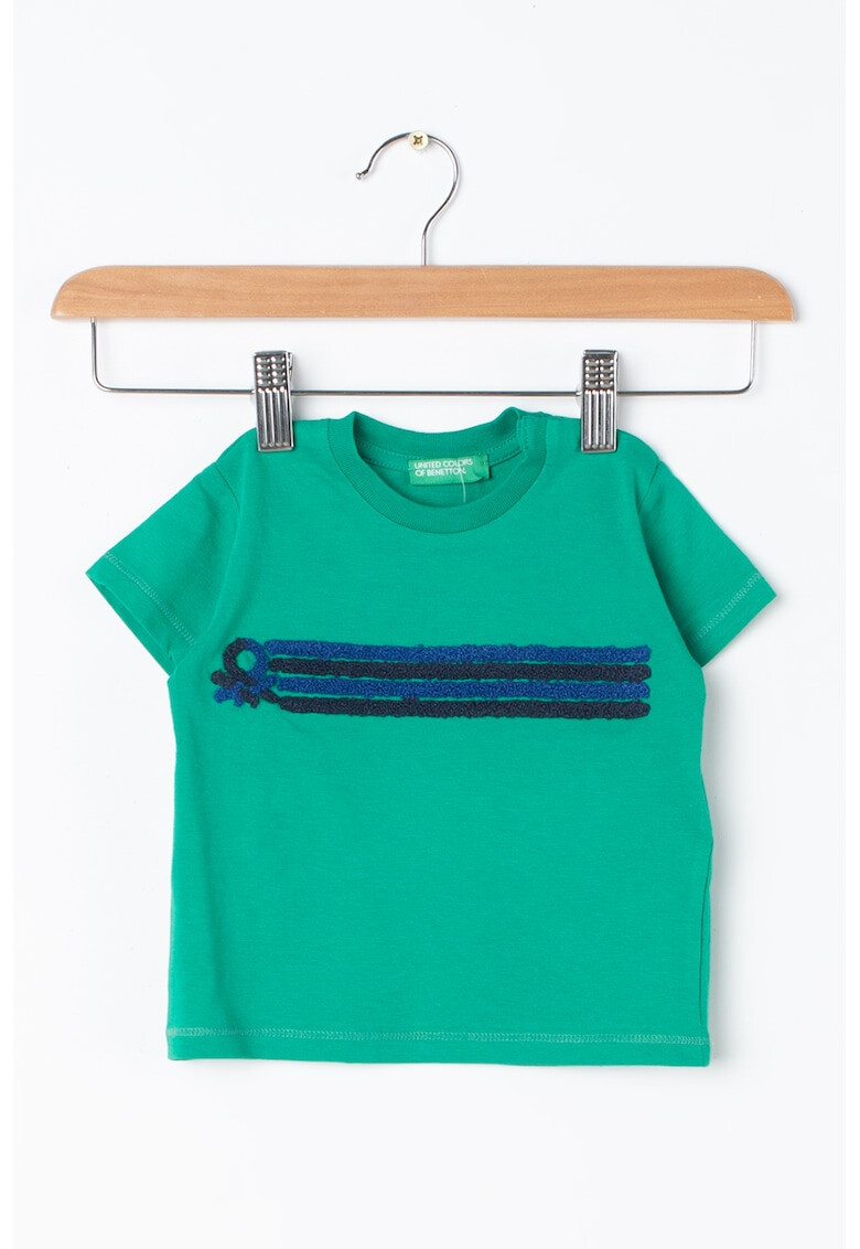 United Colors of Benetton Tricou de bumbac cu aplicatie texturata - Pled.ro