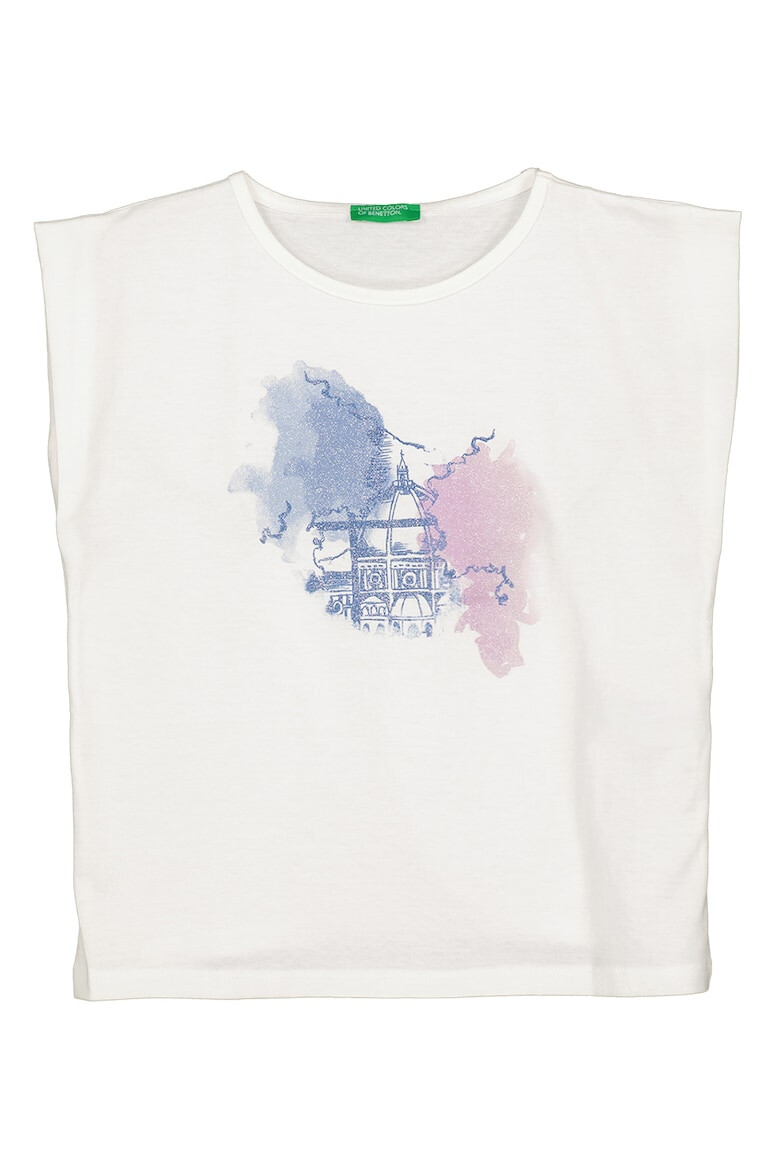 United Colors of Benetton Tricou de bumbac cu imprimeu grafic - Pled.ro