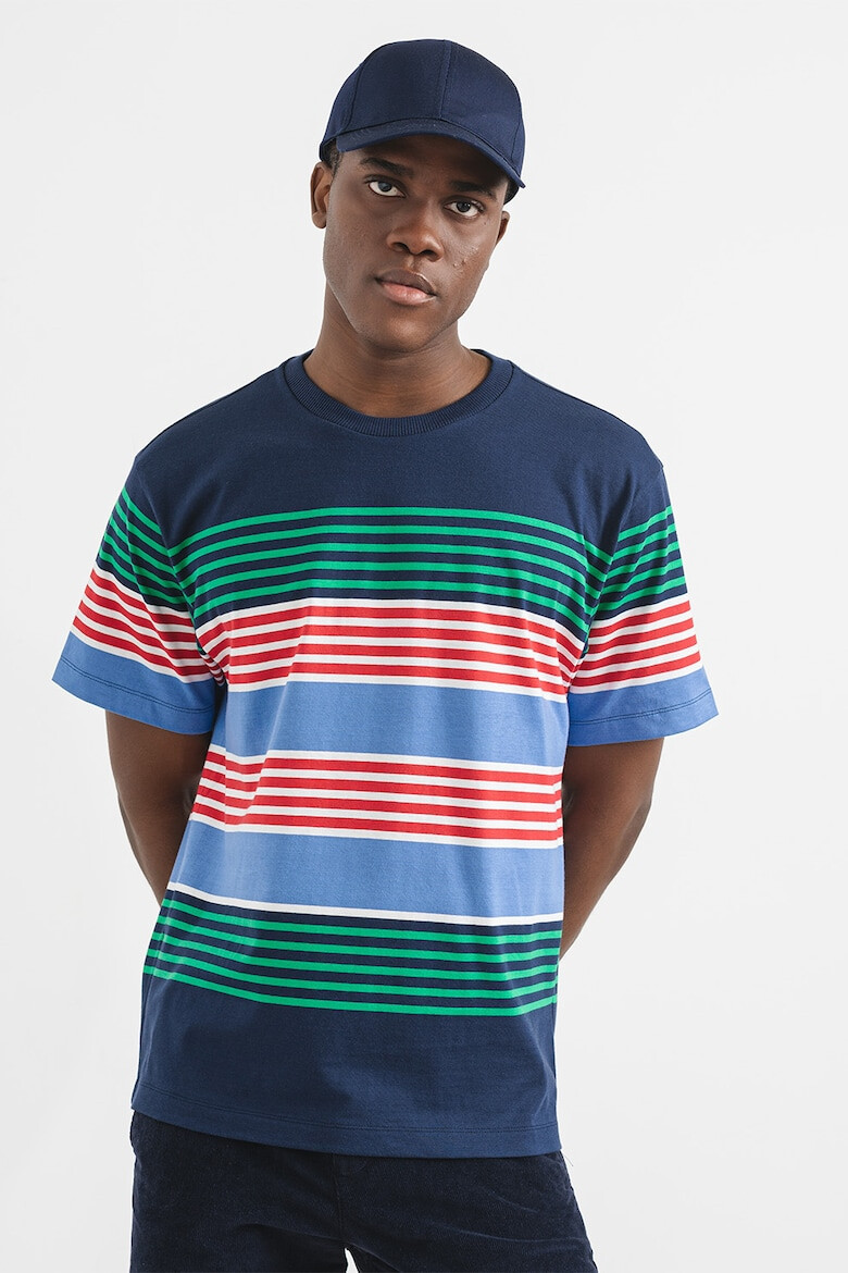 United Colors of Benetton Tricou de bumbac cu model in dungi - Pled.ro