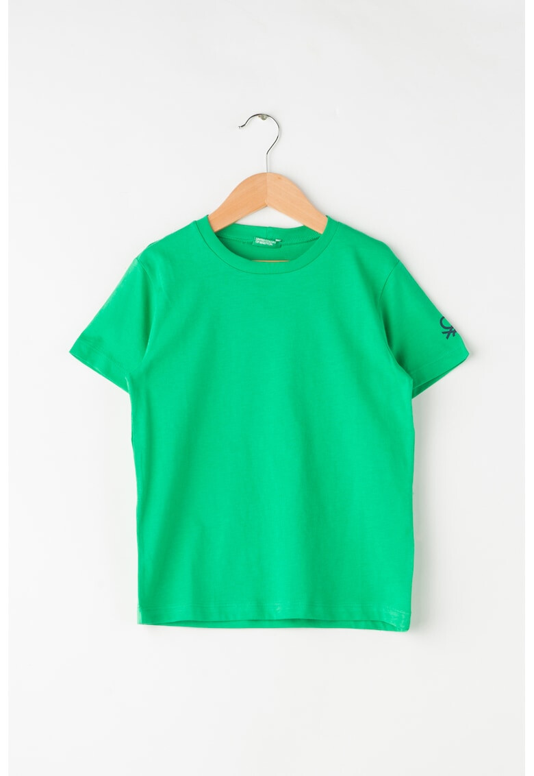 United Colors of Benetton Tricou din bumbac cu decolteu la baza gatului - Pled.ro