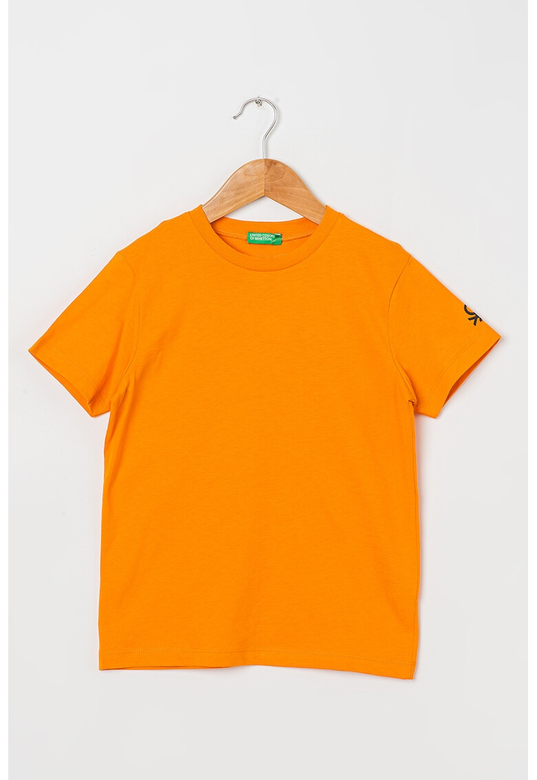 United Colors of Benetton Tricou din bumbac cu decolteu la baza gatului - Pled.ro