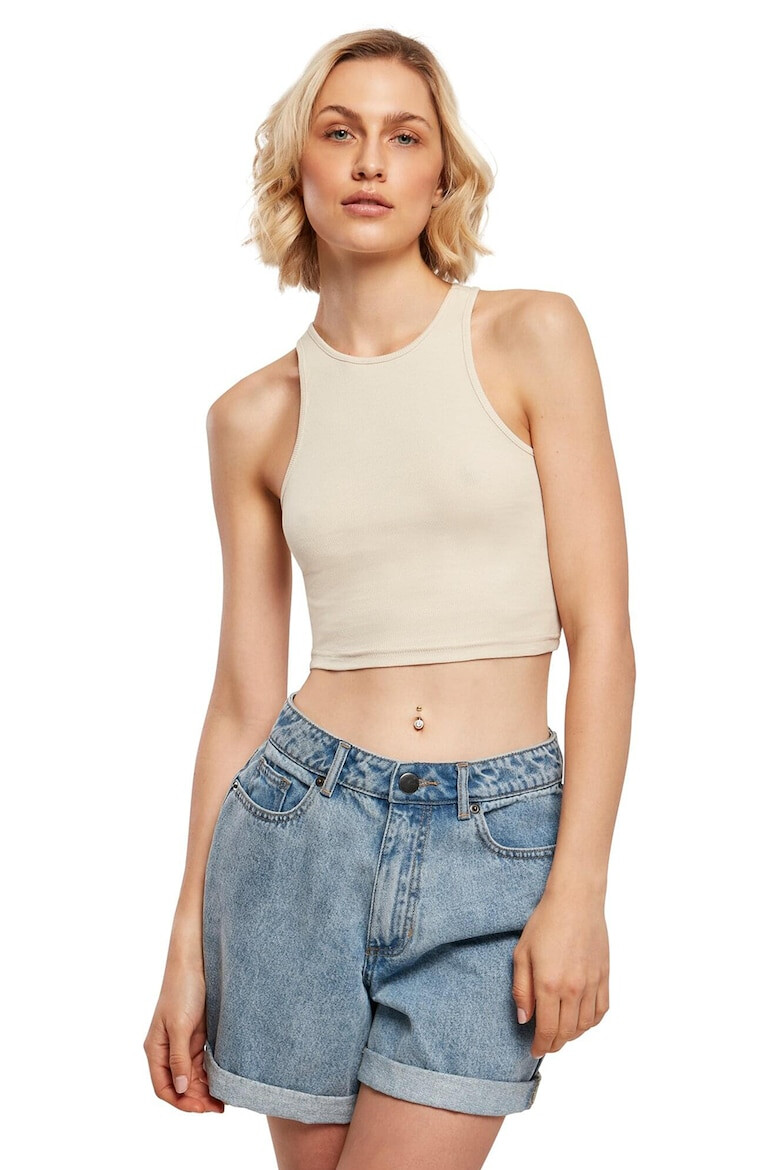 Urban Classics Top crop racerback cu aspect striat - Pled.ro