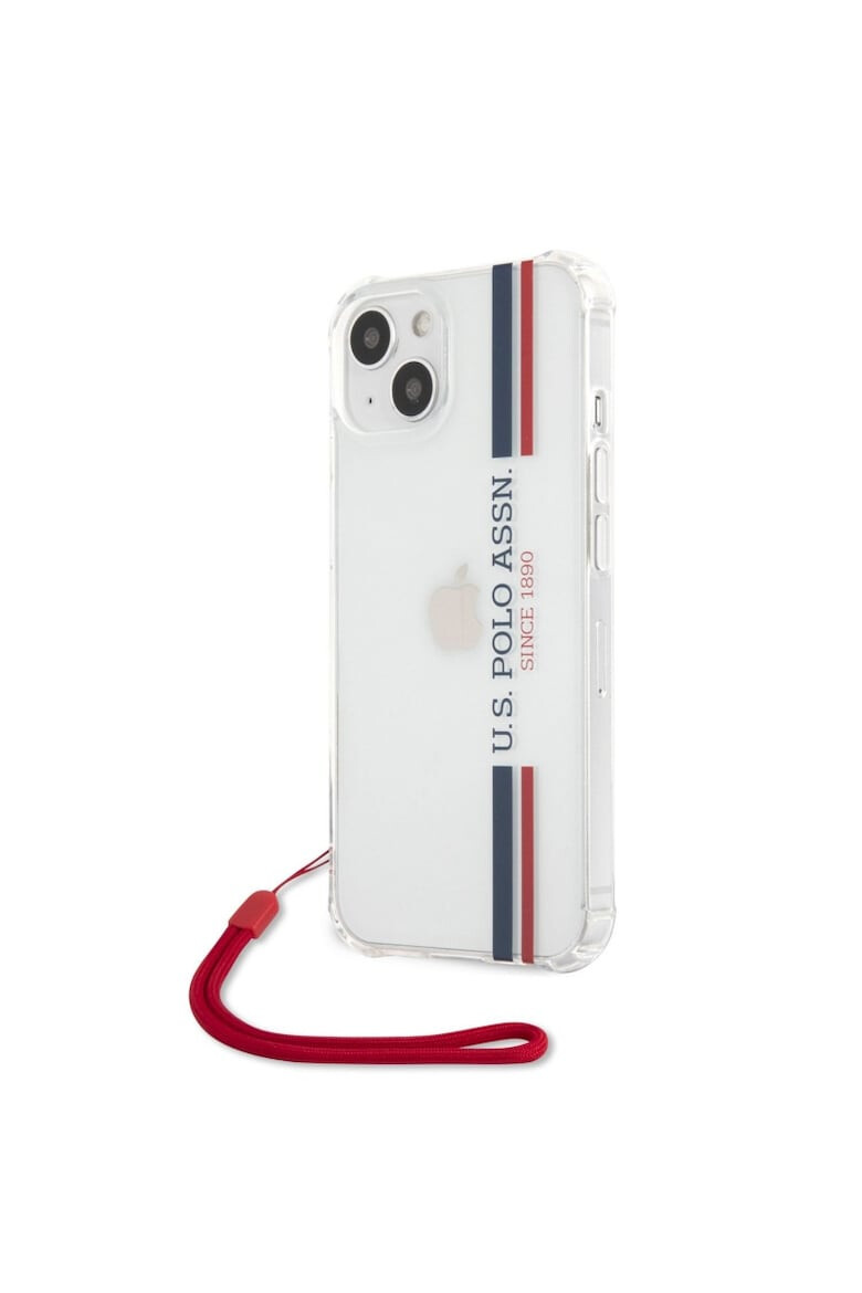 US POLO ASSN Husa de protectie U.S. Polo Tricolor Vertical Stripes pentru Apple iPhone 13 Transparenta - Pled.ro