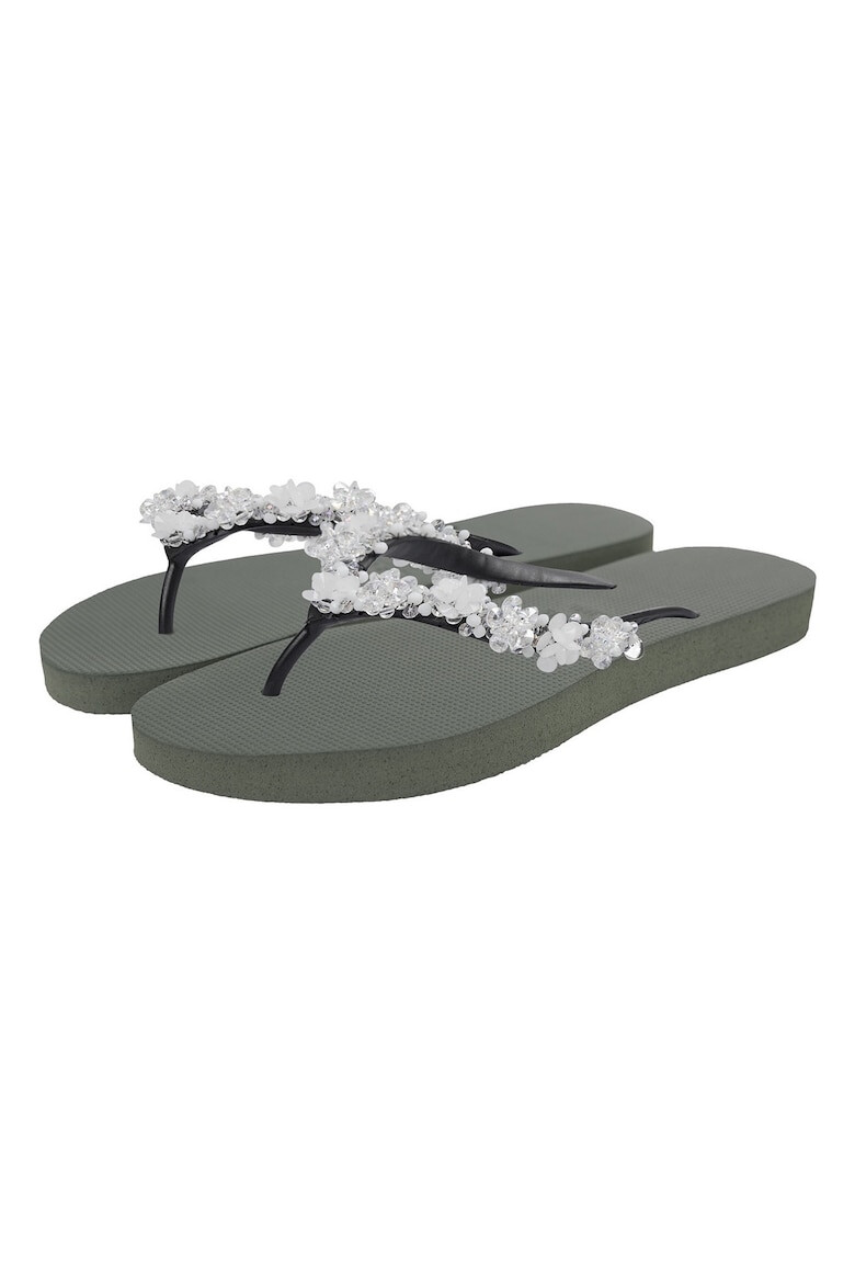 UZURII Papuci flip-flop cu margele Precious Bloom - Pled.ro