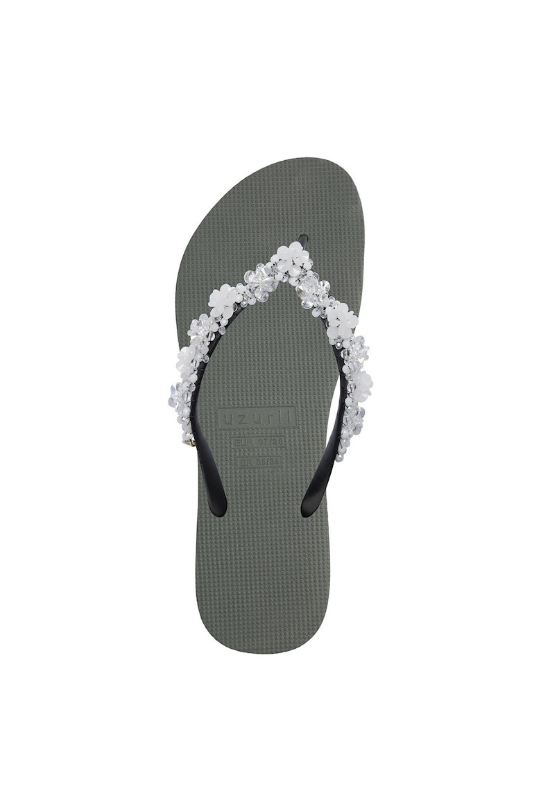 UZURII Papuci flip-flop cu margele Precious Bloom - Pled.ro