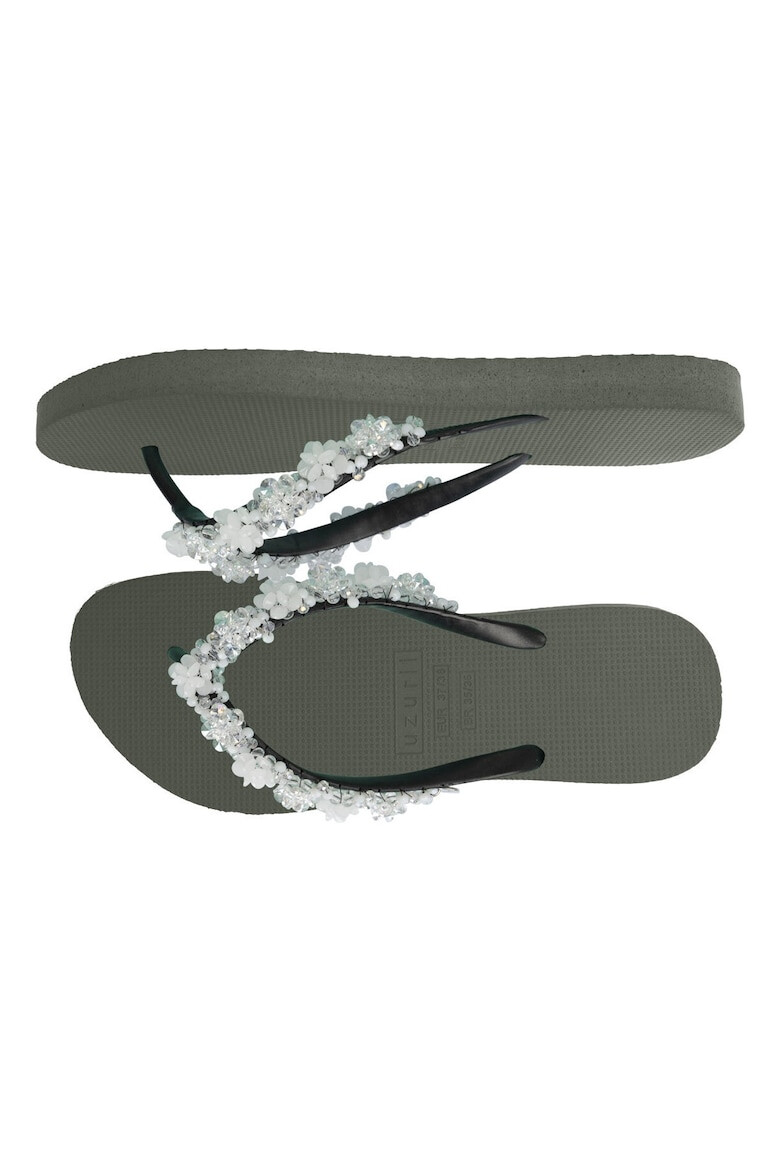 UZURII Papuci flip-flop cu margele Precious Bloom - Pled.ro