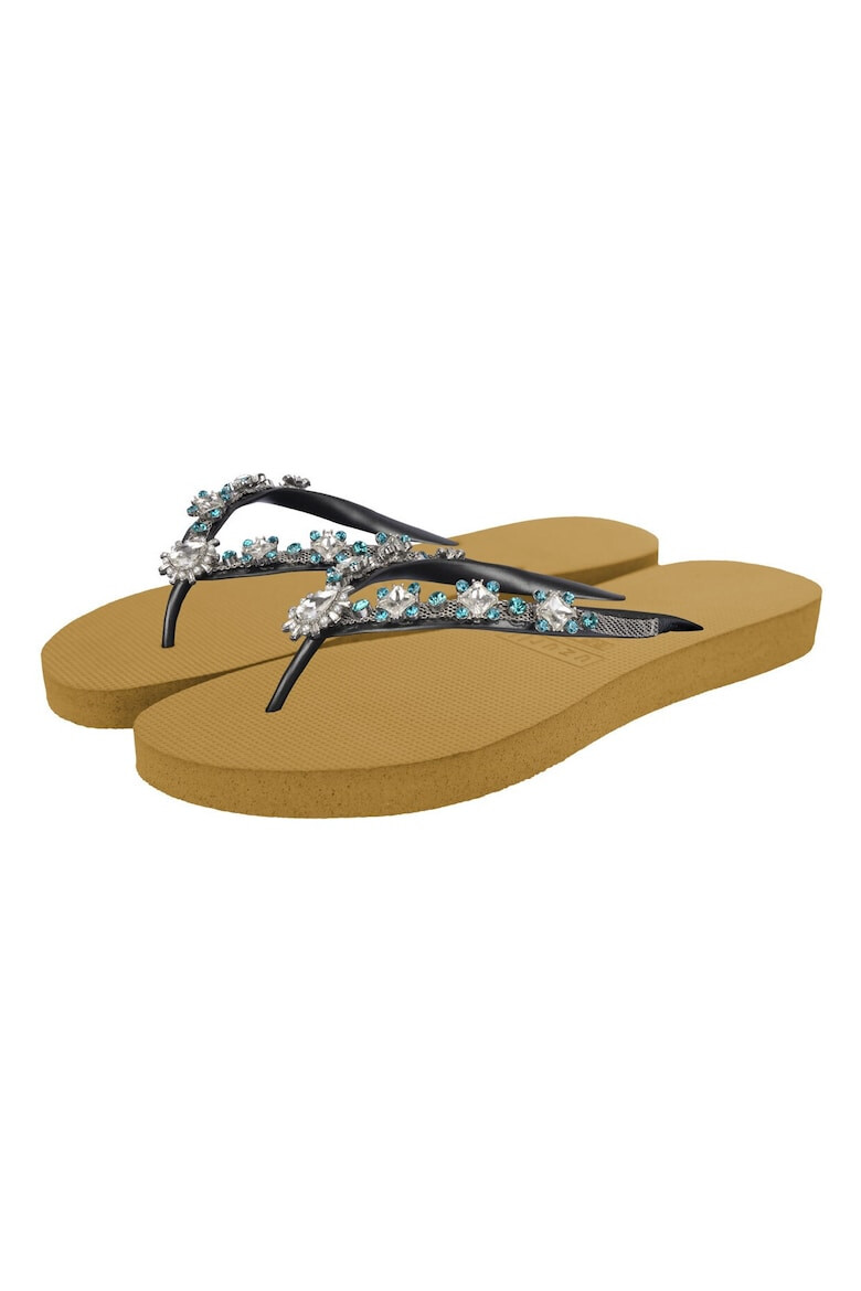 UZURII Papuci flip-flop cu strasuri Dolce Chrystal - Pled.ro