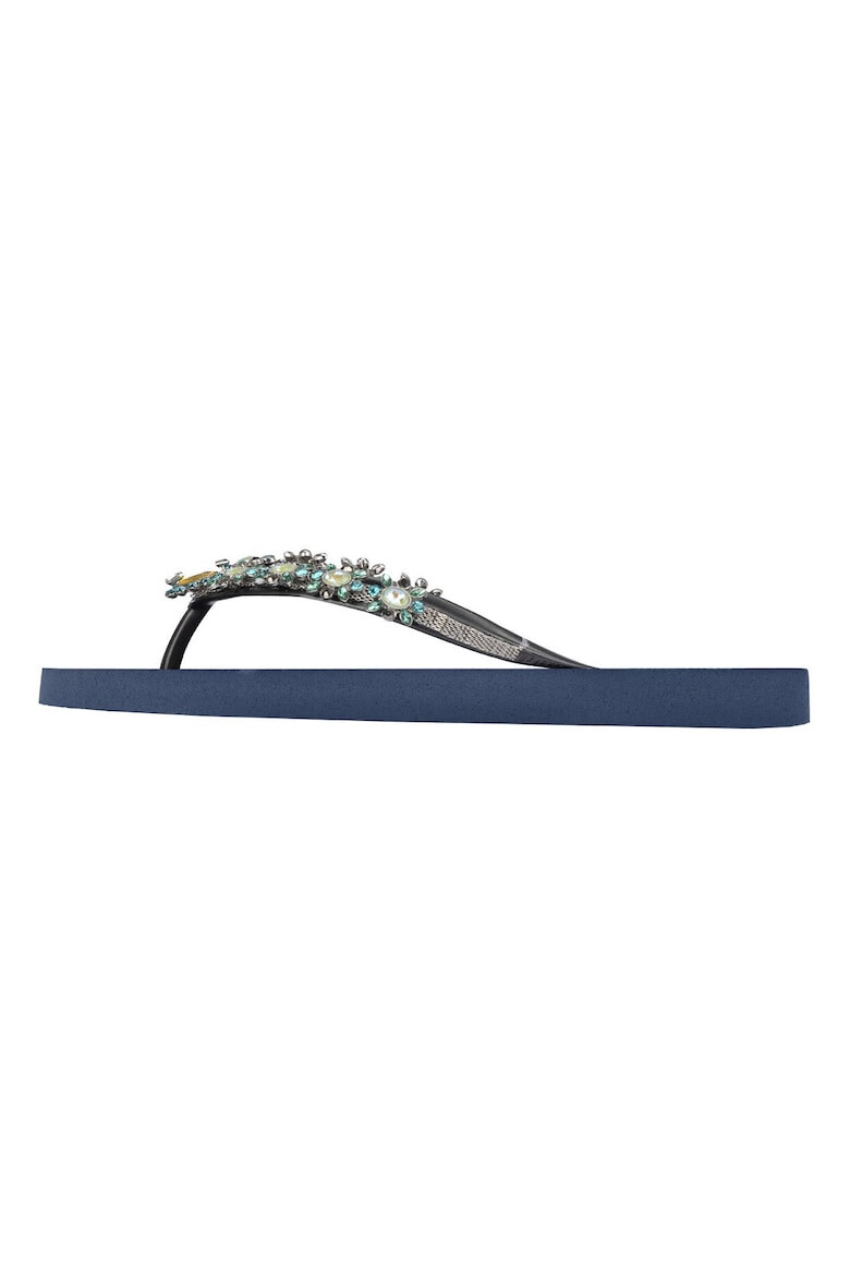 UZURII Papuci flip-flop cu strasuri Dolce Turquoise - Pled.ro