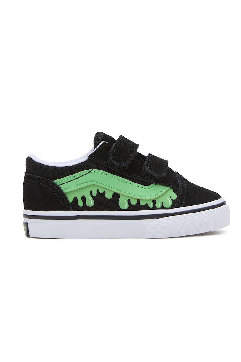 Vans Pantofi sport de piele intoarsa cu velcro Old Skool V Glow - Pled.ro