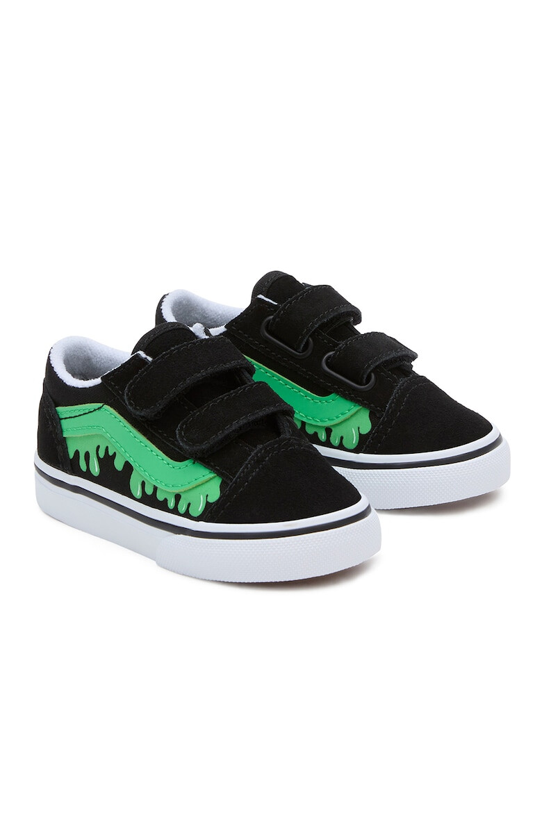 Vans Pantofi sport de piele intoarsa cu velcro Old Skool V Glow - Pled.ro