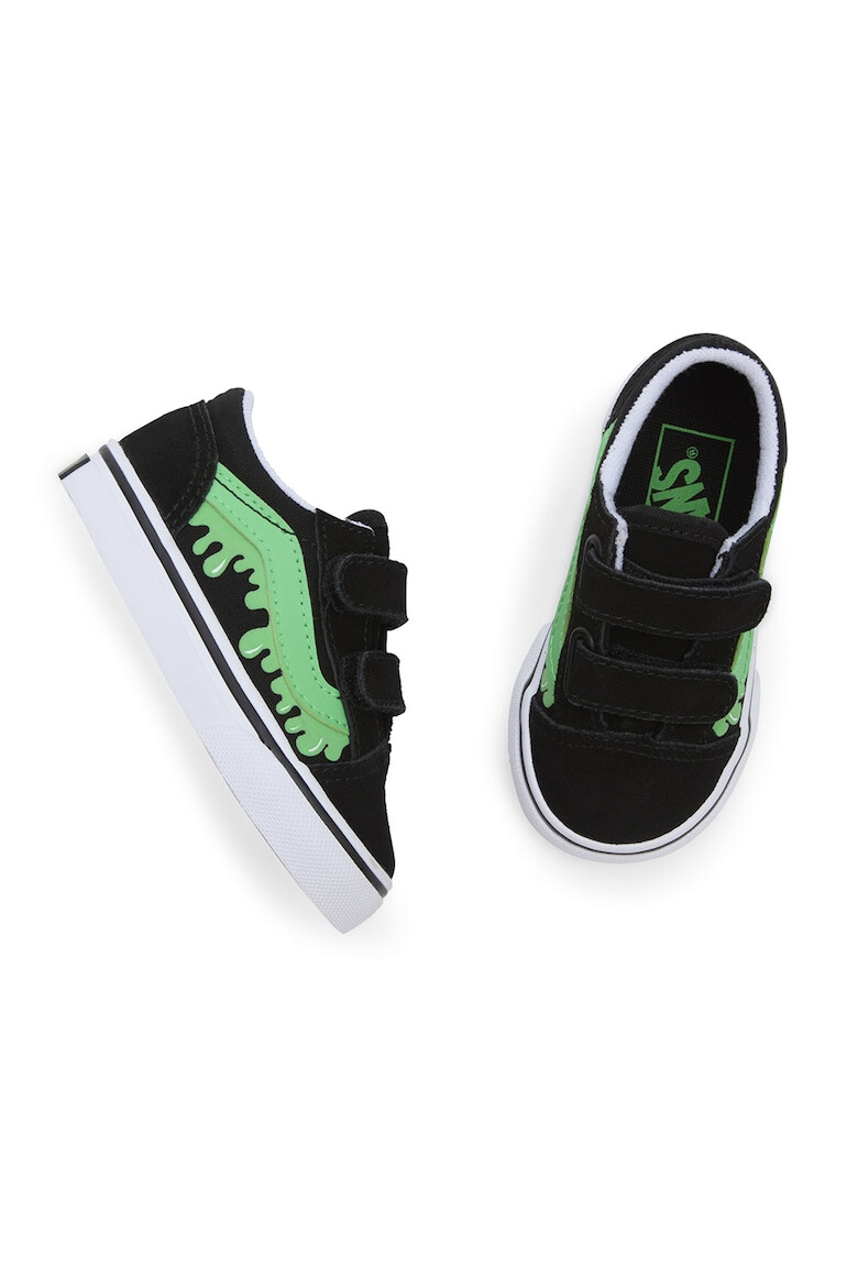 Vans Pantofi sport de piele intoarsa cu velcro Old Skool V Glow - Pled.ro