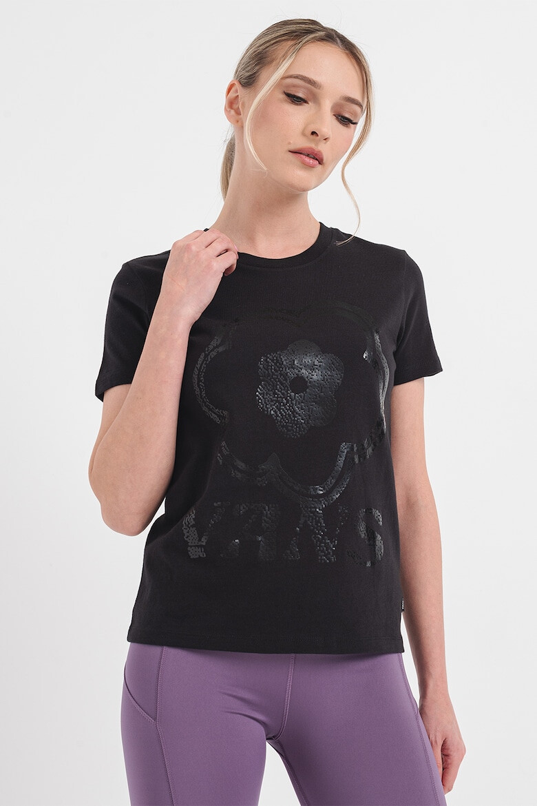 Vans Tricou cu decolteu la baza gatului si model floral Blackout - Pled.ro