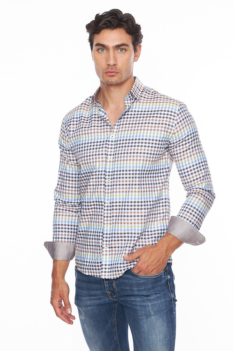 Vegea Camasa slim fit de bumbac cu model gingham - Pled.ro