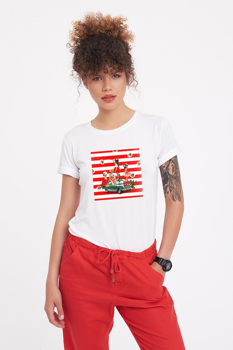 Vegea Tricou din bumbac cu imprimeu grafic - Pled.ro