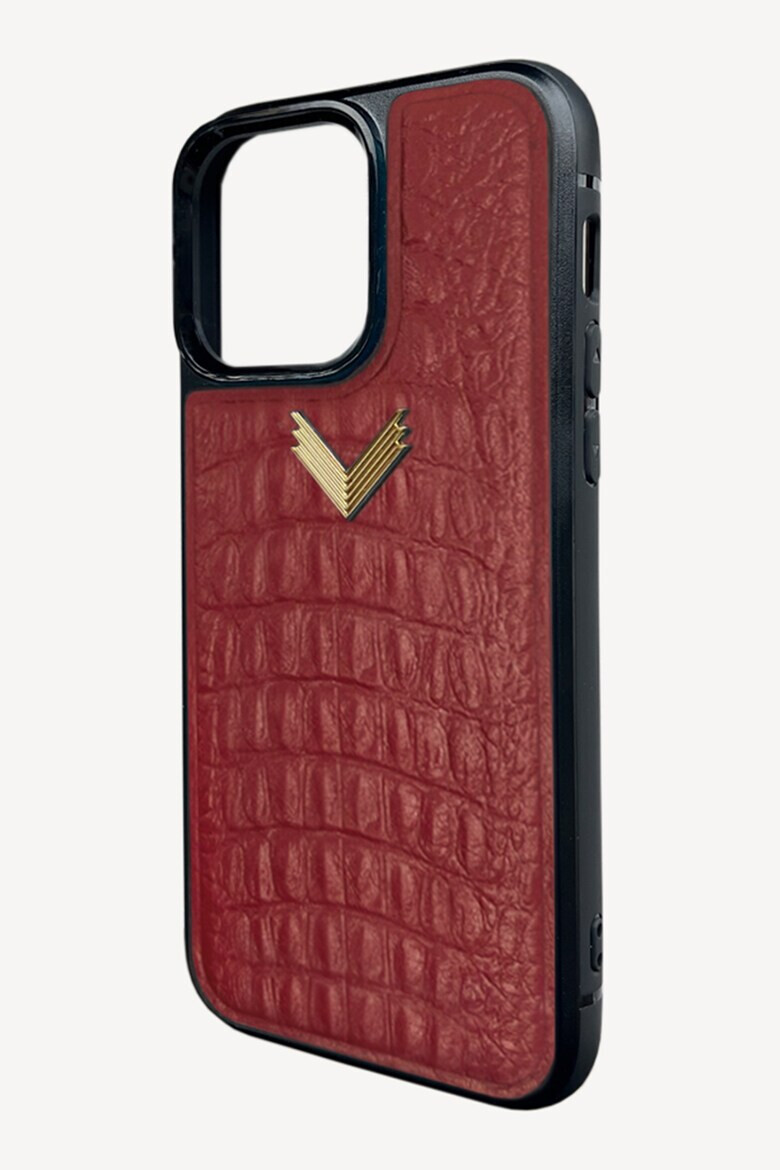 VELANTE OFFICIALE Carcasa iPhone 14 Pro Max din piele cu model piele de crocodil - Pled.ro